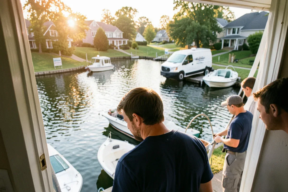 Homes along a canal near Lake St. Clair