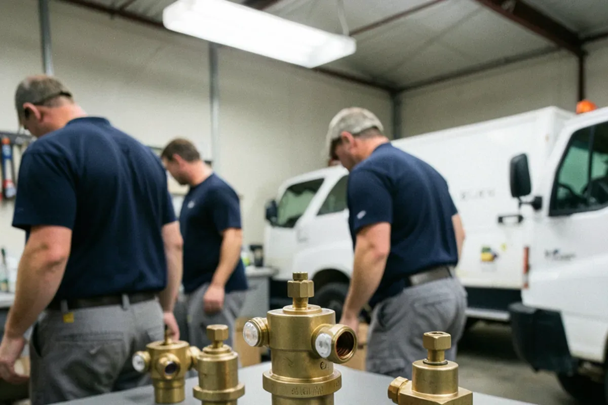 Reduced pressure zone, double check and pressure vacuum breaker assemblies shown side by side