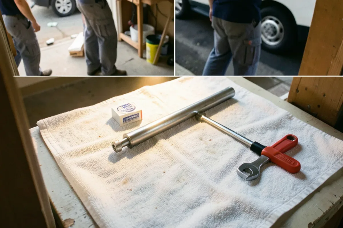 New full-thickness anode rod ready to be threaded into a water heater